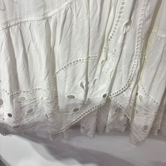 Beyond The Radar Women's Eyelet Midi Wrap Skirt White Large Unlined Embroidery - Picture 7 of 15